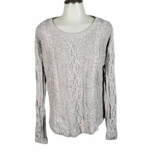 OLD NAVY Cable Knit Sweater Heather Grey Sz Large